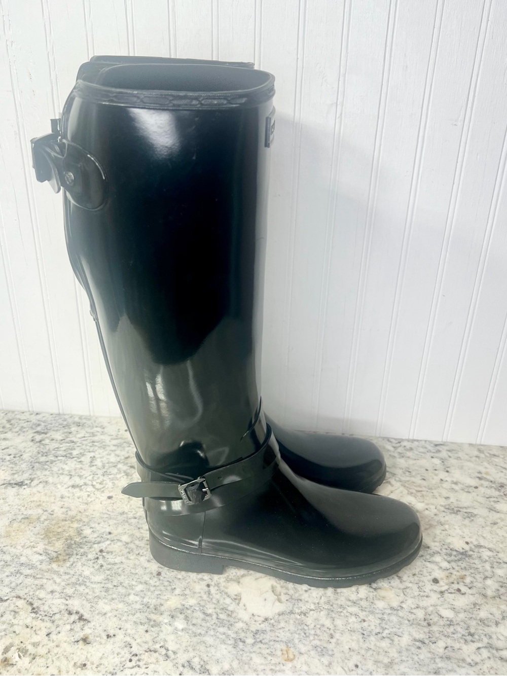Hunter Black Gloss Adjustable Wellington Boots